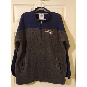 NFL TEAM APPAREL PATRIOTS QUARTER ZIP FLEECE JACKET 2XL PULL OVER G-III